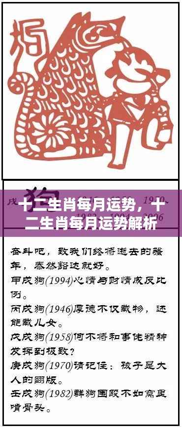 十二生肖每月运势详解与解析