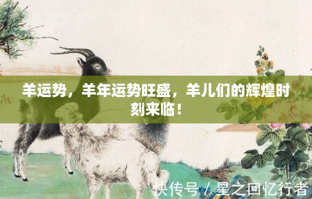 羊年运势旺盛，羊儿们的辉煌时刻来临！
